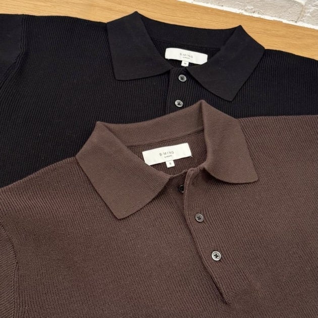 大人の余裕漂う、 ニットポロシャツ。