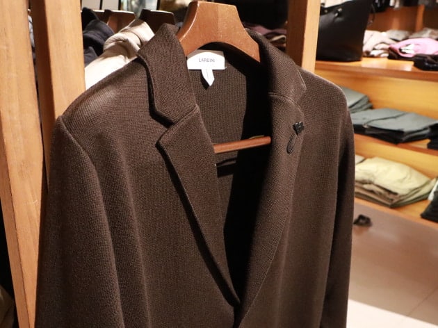 ラルディーニウール100%ニットジャケット XS ブラウン 大和田がススメる【楽かつ上品にキマるニットジャケット】LARDINI