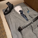 グレンチェック×ペイズリーの洗練されたスーツスタイル【ABC】