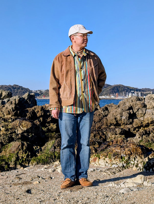 50s キャントバステム オーバーオール ヒッコリー W94cm ゴールド 左向 50s キャントバステム オーバーオール ヒッコリー W94cm ゴールド 左向