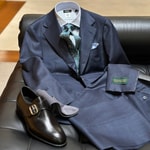 ＜Loro Piana＞シャドウチェックブルースーツ