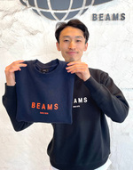 〈171cm 52kg サイズ比較〉「BEAMS ロゴスウェット」