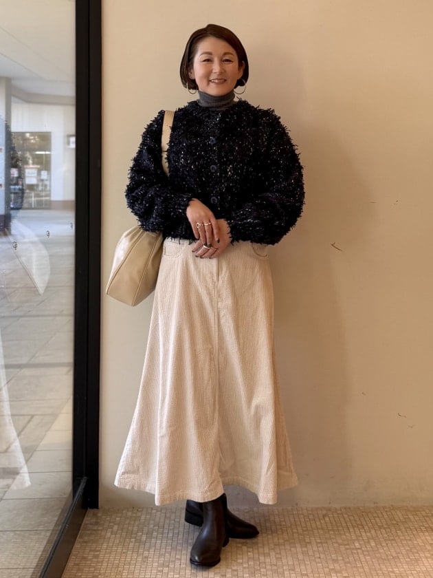Corduroy flared skirt