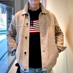 ラグジュアリー山羊革スエードシャツブルゾン。