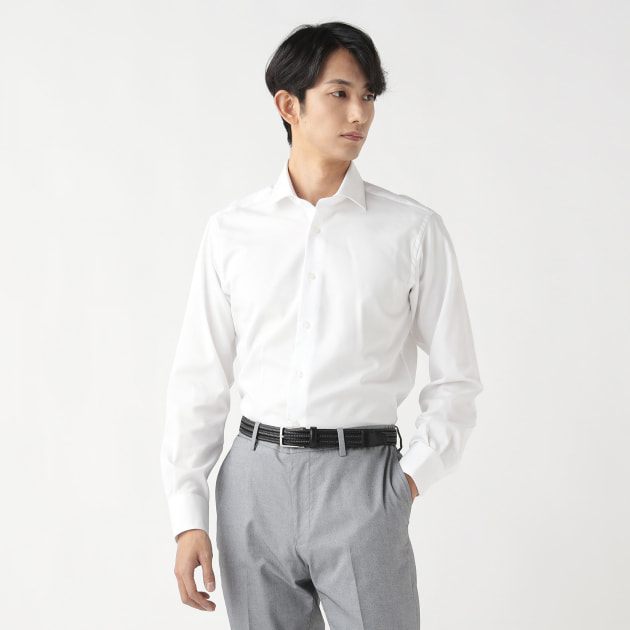 イージーケア バスケット ワイドカラーシャツ