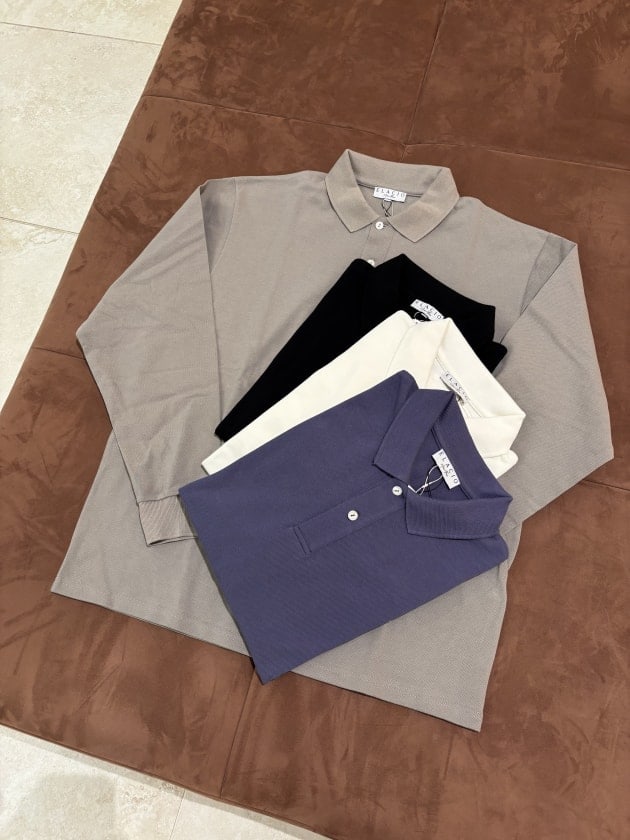 ELACIO（エラシオ）＞春のスタイリングに使い易い長袖カノコポロシャツ