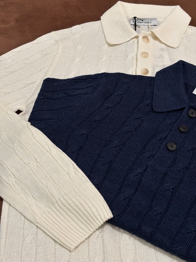 GRAN SASSO（グランサッソ）＞ケーブル編みニットポロシャツ｜ビームス