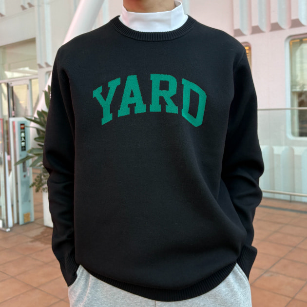 BEAMS GOLF YARD ロゴ セーター Mサイズ グレー カジュアル派ゴルファー必見！YARDシリーズ｜ビームス ゴルフ 玉川髙