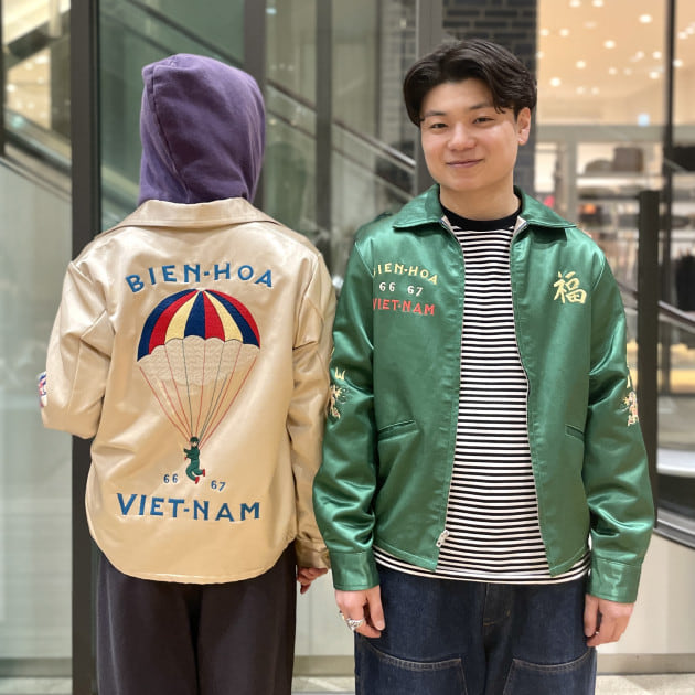 希少　BEAMS×テーラー東洋　ベトジャン　ブルゾン　刺繍　カーキ　フリーサイズ BEAMS BOY（ビームス ボーイ）テーラー東洋 / Early 1950s Style