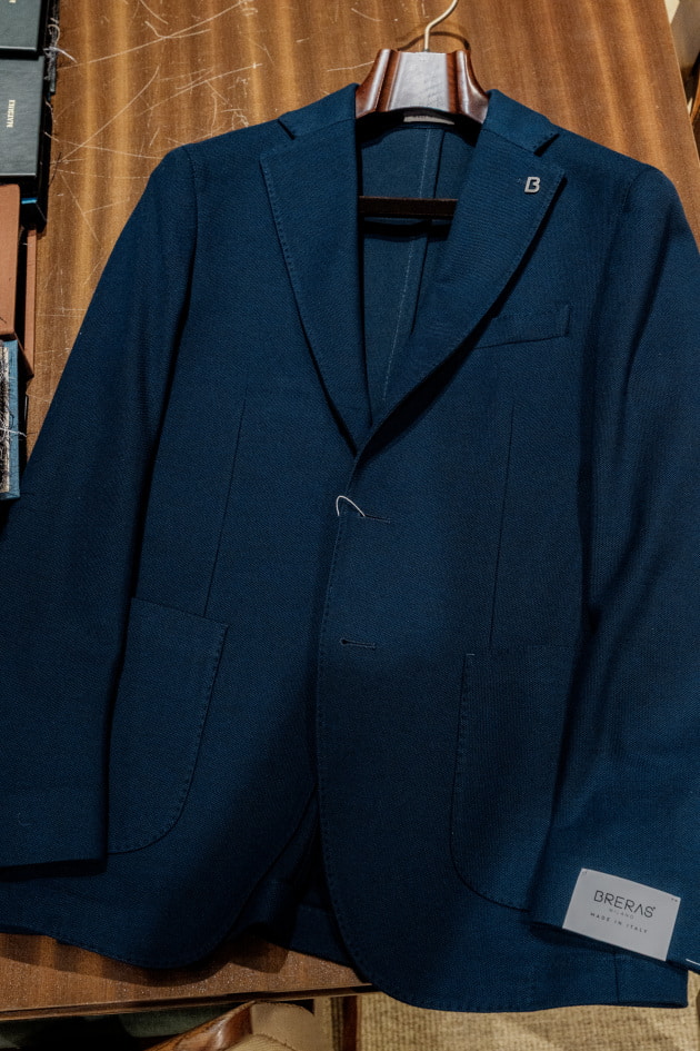 BEAMS F テーラードジャケット ホップサック ネイビー 46 BEAMS F（ビームスF）【別注】Belvest / JACKET IN THE BOX ホップ