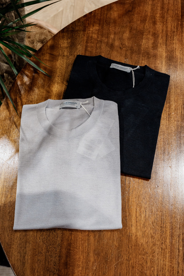 【超人気◎】JOHN SMEDLEY　BEAMS　ウールニット　完売モデル◎ 夏でも快適なウールニット。ウールコットン素材が選ばれる理由＜JOHN