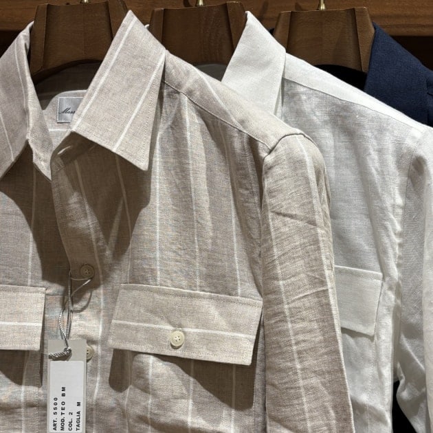 ＜Massimo d'Augsto（マッシモダウグスト）＞春夏に人気の羽織物！リネン生地オーバーシャツ