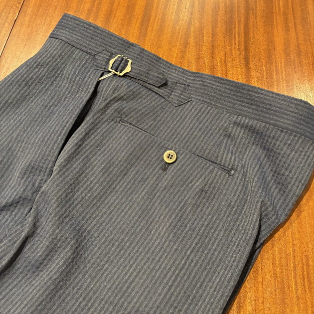 ＜EMINENTO by H .Osaku＞シアサッカー ワイドスラックス