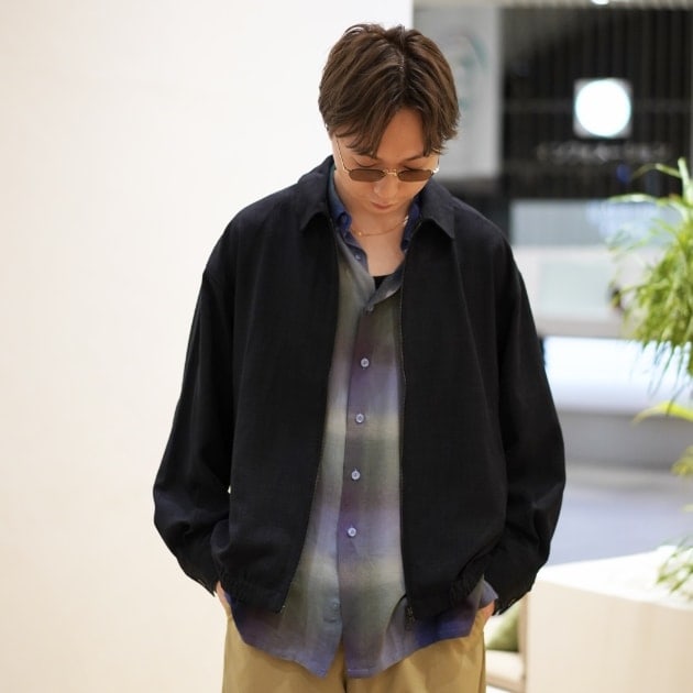 BEAMS HEART メンズ　ジャンパー　ブラック　黒　Lサイズ　ビームス BEAMS HEART】透けるのに透けない。人気のシャツブルゾン｜ビームス