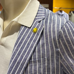 ＜GIANNETTO（ジャンネット）＞ストライプ柄シャツジャケット