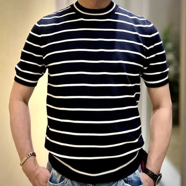 【リコメンド】オーガニックコットンボーダーニット。