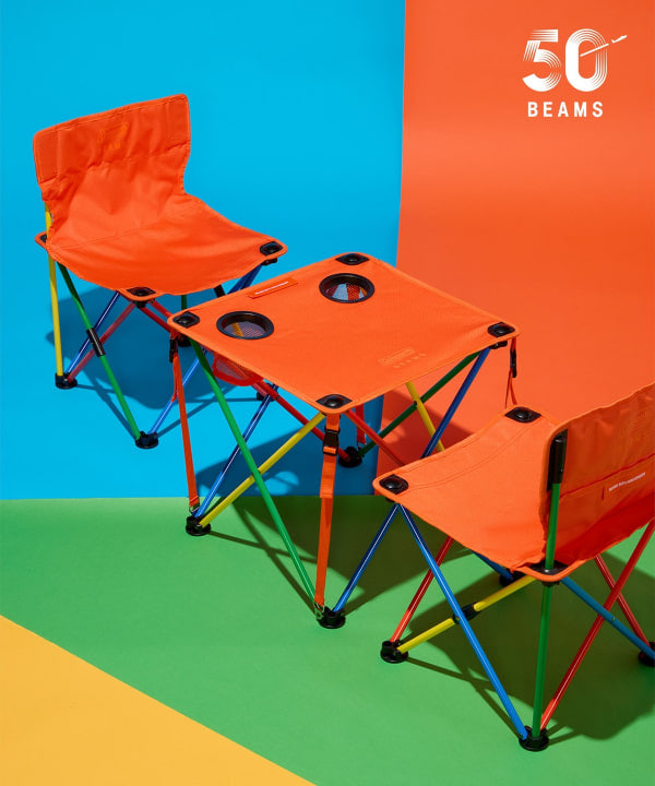 希少品‼️COLEMAN × BEAMS コラボ 限定品オレンジ ステージテーブル Coleman(コールマン)×BEAMS(ビームス)のビビットカラーの