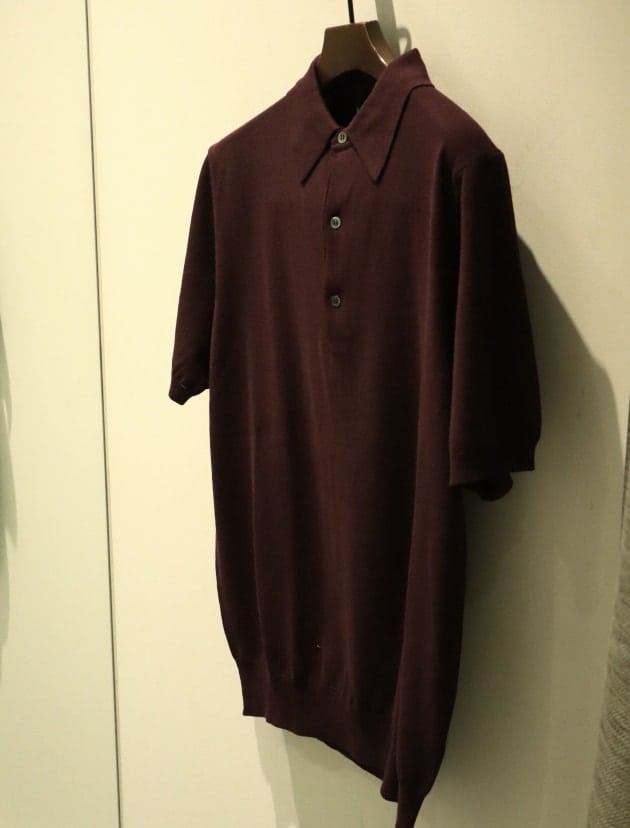 未使用【別注】MORGANO / コットン ショートスリーブ ニット ポロシャツ 大和田がススメる【スポーティーだけど上品。なポロシャツ】MORGANO