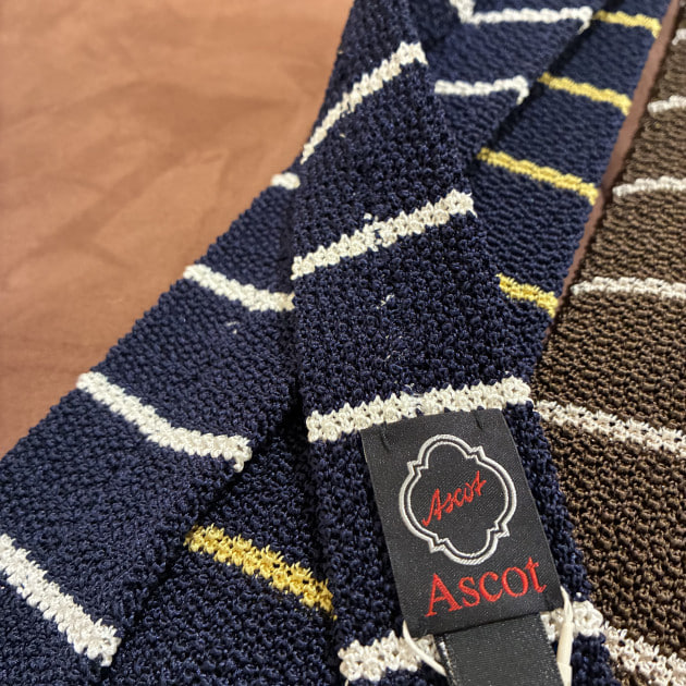 ASCOT × BEAMS F 別注 ニットタイ ネイビー ドイツ製 ASCOT × BEAMS F 別注 ニットタイ ネイビー ドイツ製の通販 by 衣服