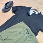 BLACK×OLIVEの定番配色をトレンド感のある着こなしで。