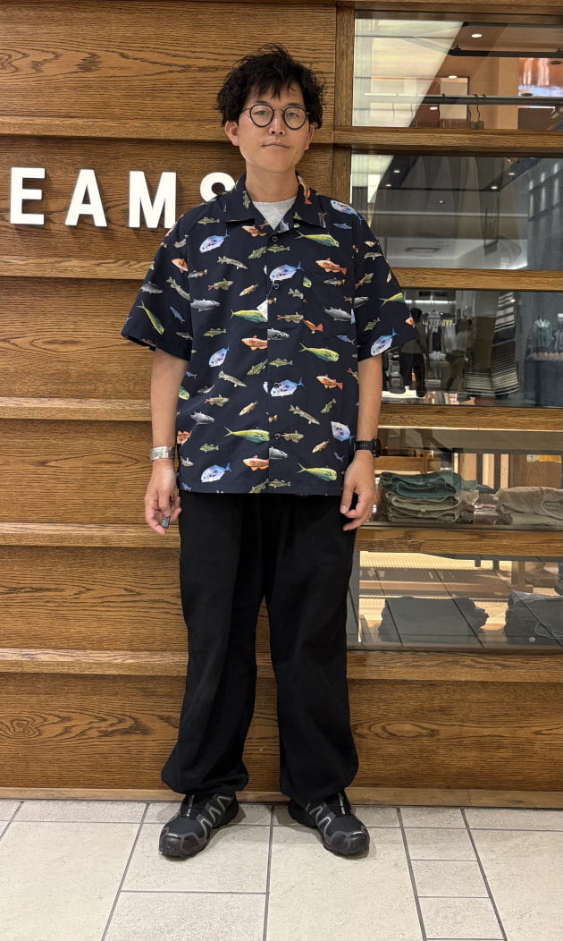 サイズ比較あり】Colombia PFG×BEAMS別注オープンカラーシャツはMとL