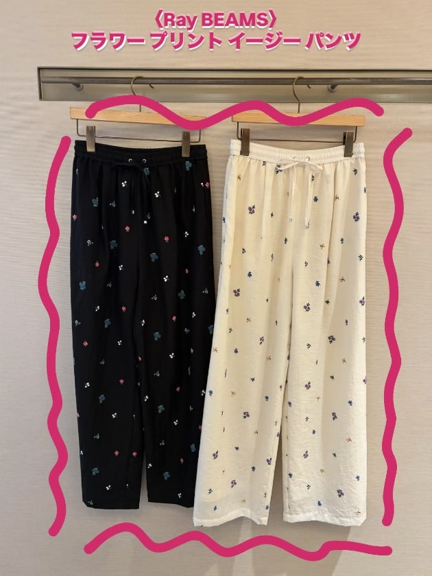 BEAMS GOLF フラワーカモ プリント 切り替え ストレッチパンツ 夏を快適に過ごせるパンツ発見✴︎Flower print easy pants