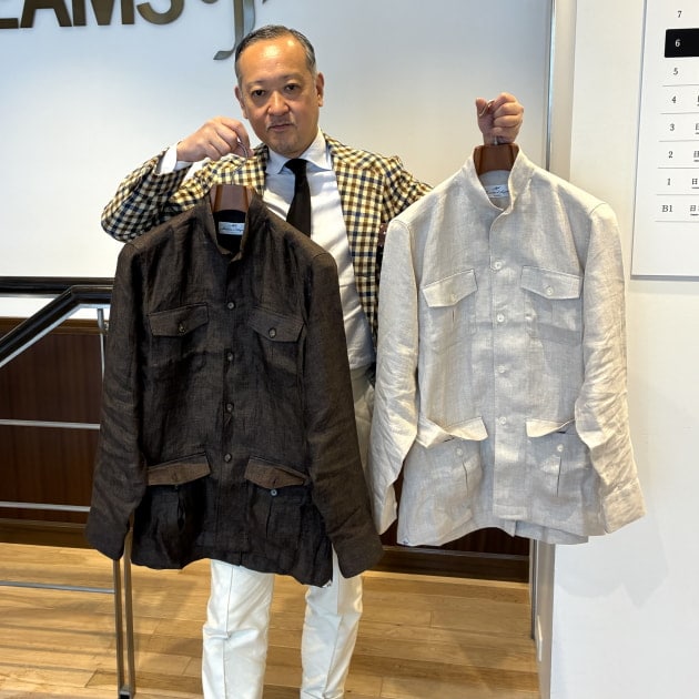 【極美品】Massimo d'Augusto　サファリジャケット　リネン100％ 暑い夏だからこそ「使い勝手が抜群」なジャケットです｜BEAMS F