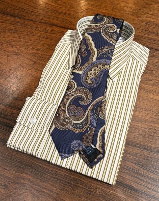 新入荷〈FRANCO BASSI〉プリント ペイズリー柄 ネクタイのご紹介です