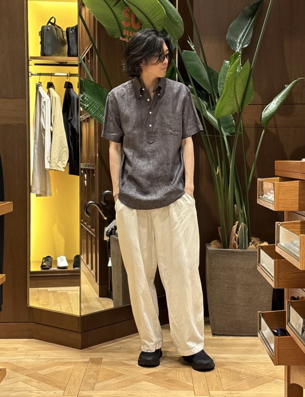 極美品！ブルックスブラザーズ リネン100 麻 プルオーバー シャツ Brooks Brothers(ブルックスブラザーズ)】大人が選ぶべきリネンプル