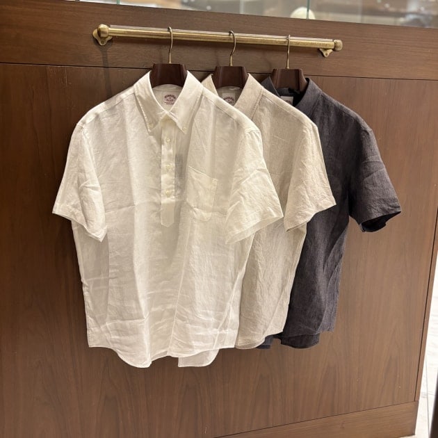 極美品！ブルックスブラザーズ リネン100 麻 プルオーバー シャツ Brooks Brothers(ブルックスブラザーズ)】大人が選ぶべきリネンプル