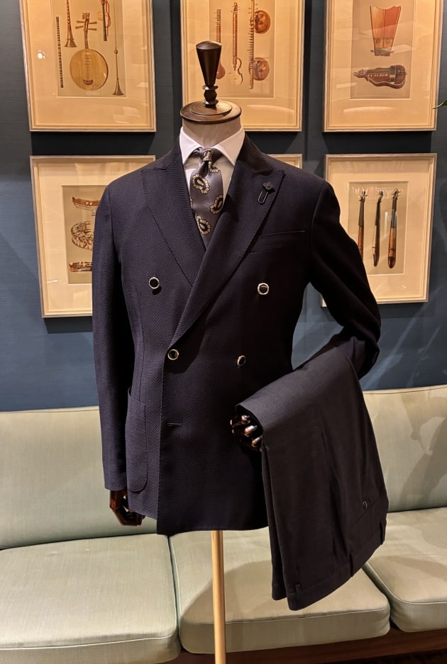 美品 LARDINI ネイビー リブ編み ブレザー カテゴリー 【公式通販】