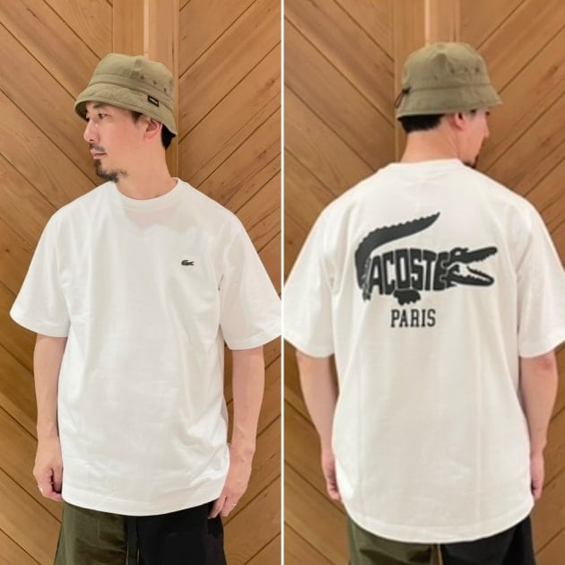 別注　ビームスコラボ　LACOSTE ホワイト Tシャツ　XL 遊び心を効かせたロゴサーマル！【50周年別注】LACOSTE（ラコステ