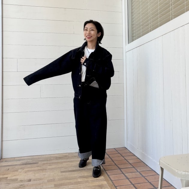 158cm/骨格ストレート】BEAMS HEARTのメンズデニムライクセットアップ