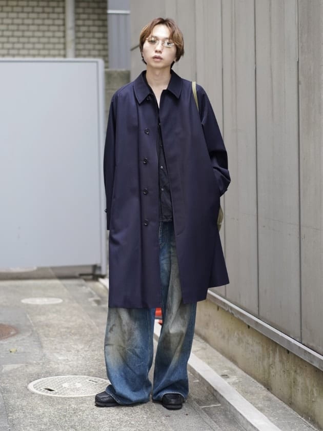 美品 希少 超ロング丈 90s Burberry バルマカーンコート ネイビー 極上の大人服】〈KAPTAIN SUNSHINE〉名作＆〈REMI RELIEF〉別注バルマ