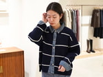 【サッと羽織ってオシャレ見え】1枚で決まる異素材MIX！〈BEAMS HEART〉デニムレイヤード風カーディガン！