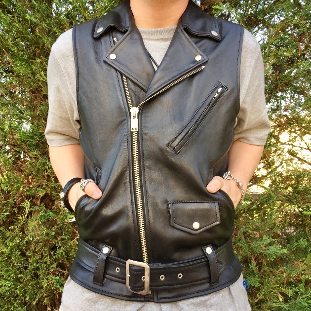 ☆圧倒的高評価 VEST 新品 RIDERS -BLACK- black means レザー ベスト