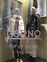 六本木 開催中のHERNO POP UP STORE(11/17〜11/30)