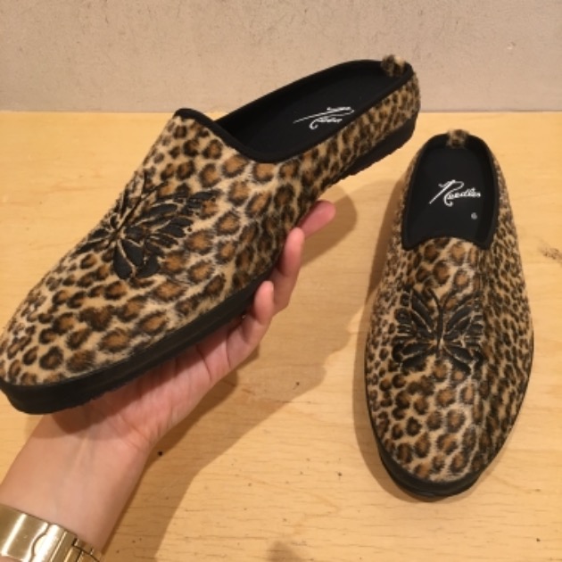 ニードルス レオパードミュール needles beams 別注 ミュール サンダル