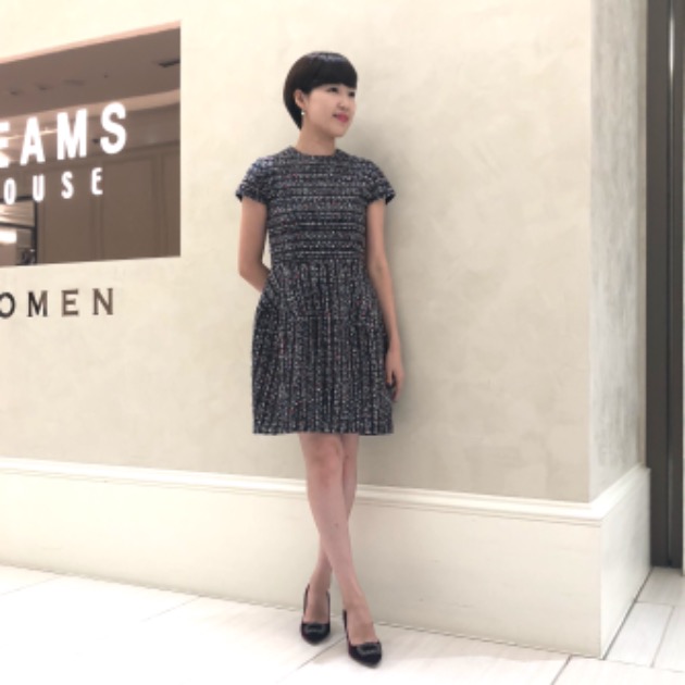 限定 クーポン10% YOKO CHAN バルーンワンピース ツイード ひざ丈