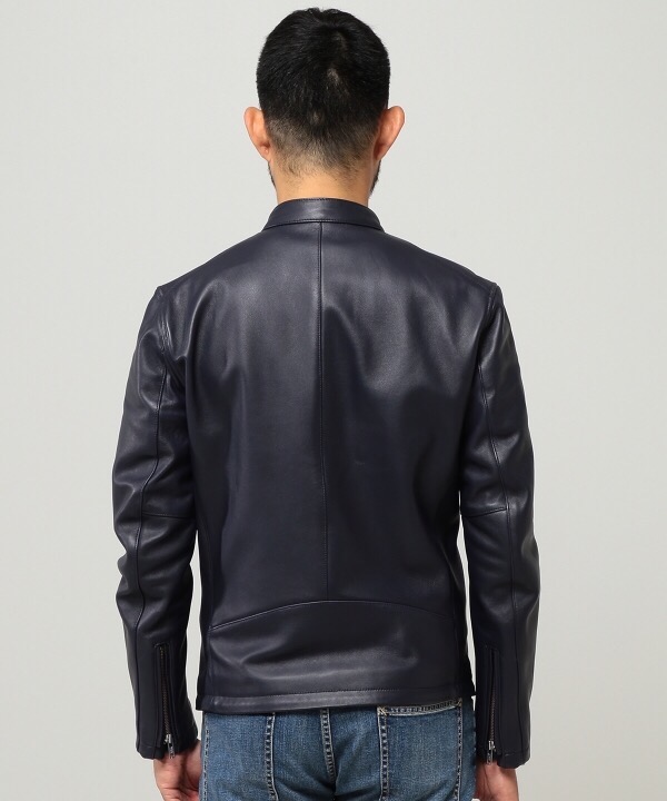 【大きいXLサイズ】BEAMS シングルライダース ジャケット 牛革 濃紺 この時期にぴったりなシンプルなライダース｜ビームス 町田｜BEAMS