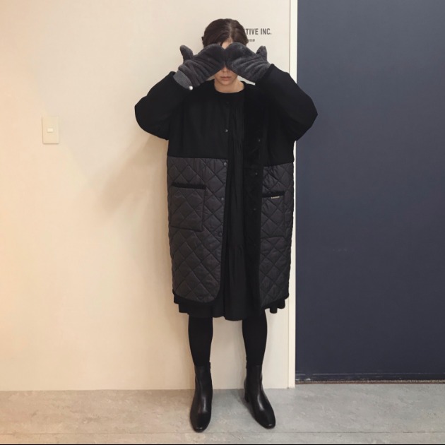 ブラック CAROLINA キルティングコートの通販 by よごと's shop｜カロリナグレイサーならラクマ GLASER - カロリナ