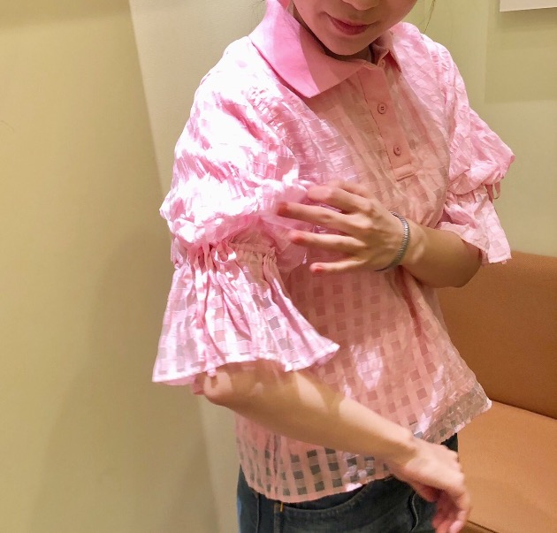 世界の Chika Kisada ポロシャツ チェックブラウス /別注 レイビームス 