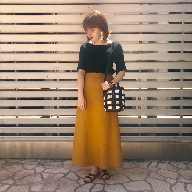 Demi-Luxe BEAMS / リネン ロングスカート