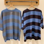 ＜homspun ＞× fennica別注インディゴ染めビッグボーダーTシャツ