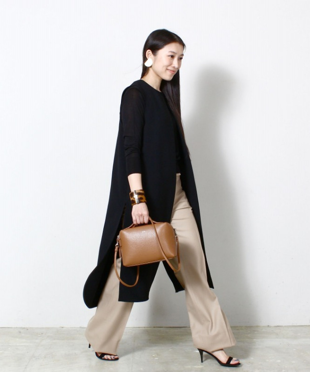 Simple Layered <Long Gilet>