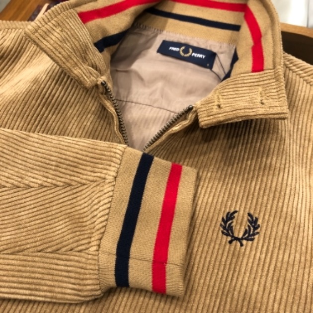 FRED PERRY ×BEAMS / 別注 90'sロゴ ベロア ハーフジップ - スウェット