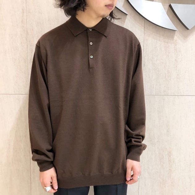 beams コレクション 14g ニット ポロシャツ