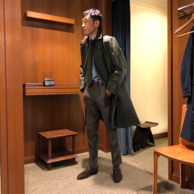 Barbour ノンワックス ロングコート-