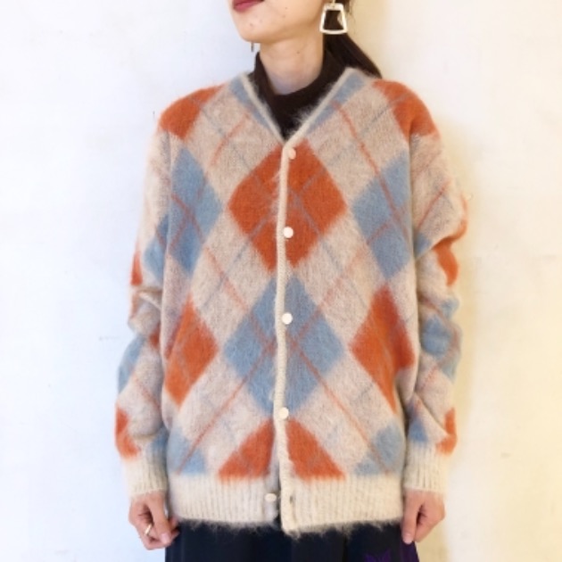 アイボリー×レッド NEEDLES × BEAMS BOY Mohair Cardigan | www