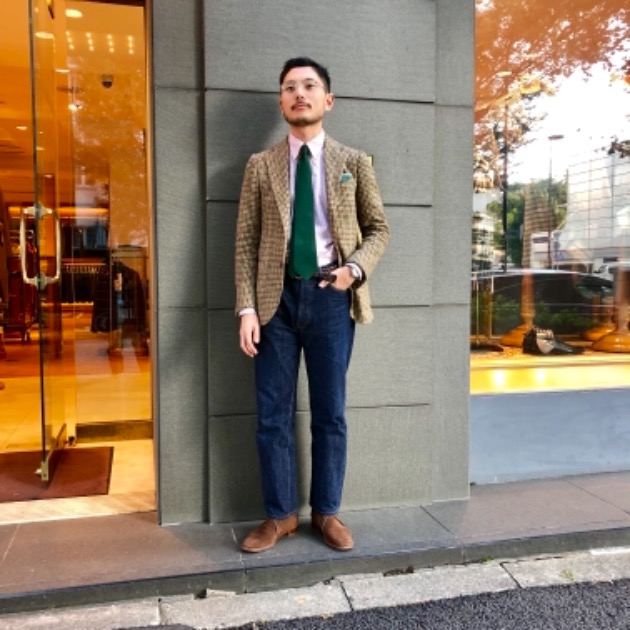 Beams Moon社製 GUNCLUB CHECK ツイード ジャケット 48-